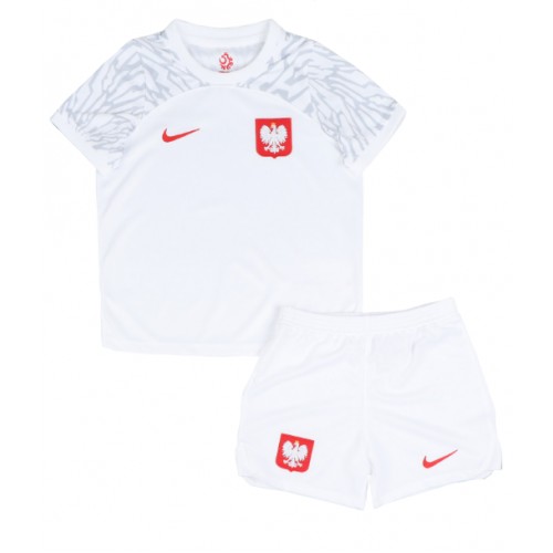 Maillot de foot Pologne Domicile enfant Monde 2022 Manches Courte (+ pantalon court)